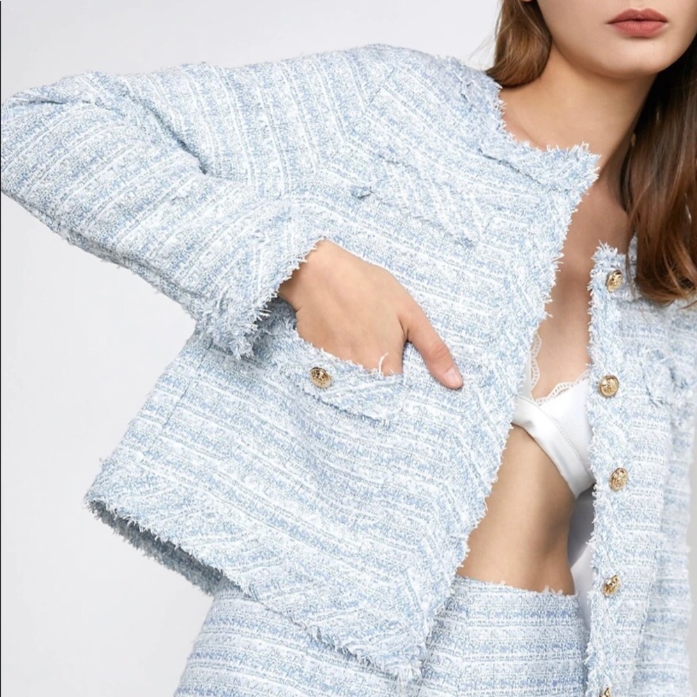 J.ING Light Sky Blue Button-Up Jacket